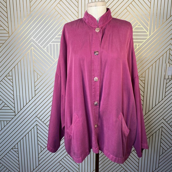 bryn Walker Tops - Bryn Walker Pink Oversized Button Up Top